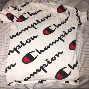 White Champion Sploded All Over Print T-Shirt